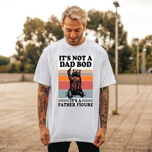 Men's White Dad Bod Graphic T-Shirt